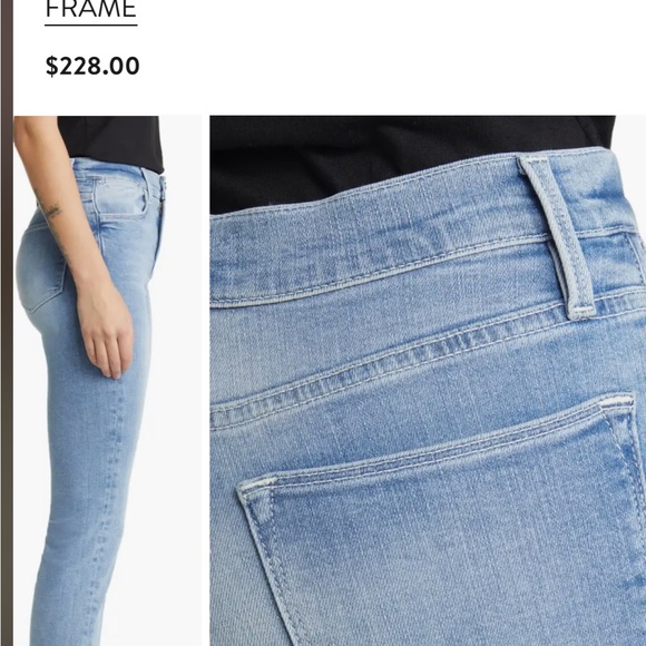 Frame Le high Raw Hem Crop Straight Leg Jeans - Picture 2 of 5